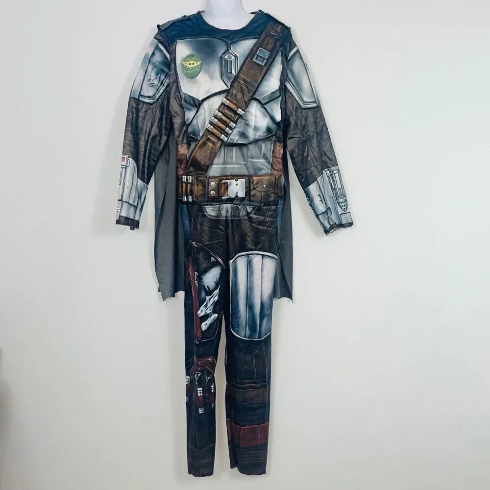 Star Wars Child Size L Costume Mandalorian Gray Black Halloween Dress Up